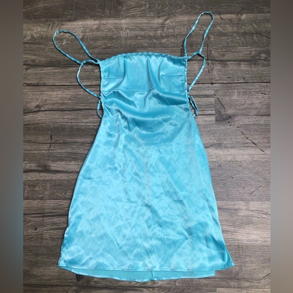Fashion Nova Turquoise Satin Camisole